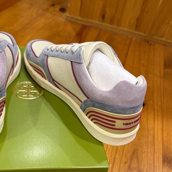 Tory Burch Cream and Purple Sneakers - Picture 4 of 6